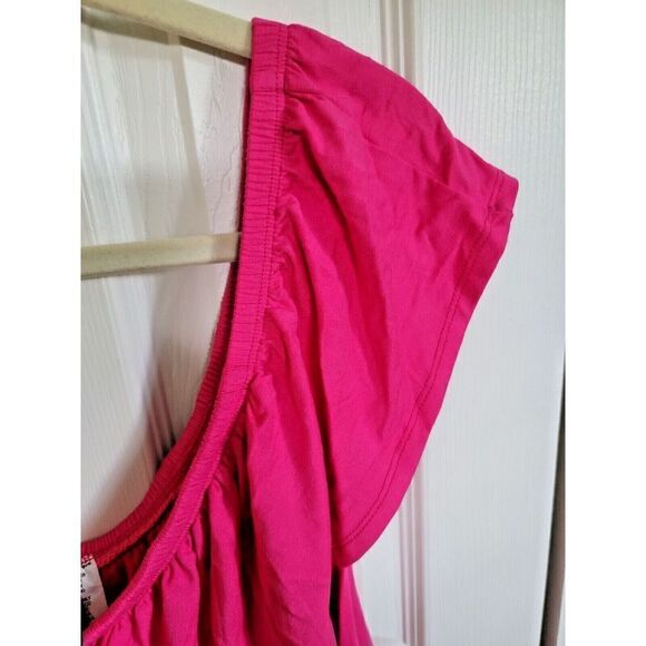 Jubilee Couture 3X Hot Pink Fuschia Flowy Off Shoulder Tunic NWT - Picture 3 of 6